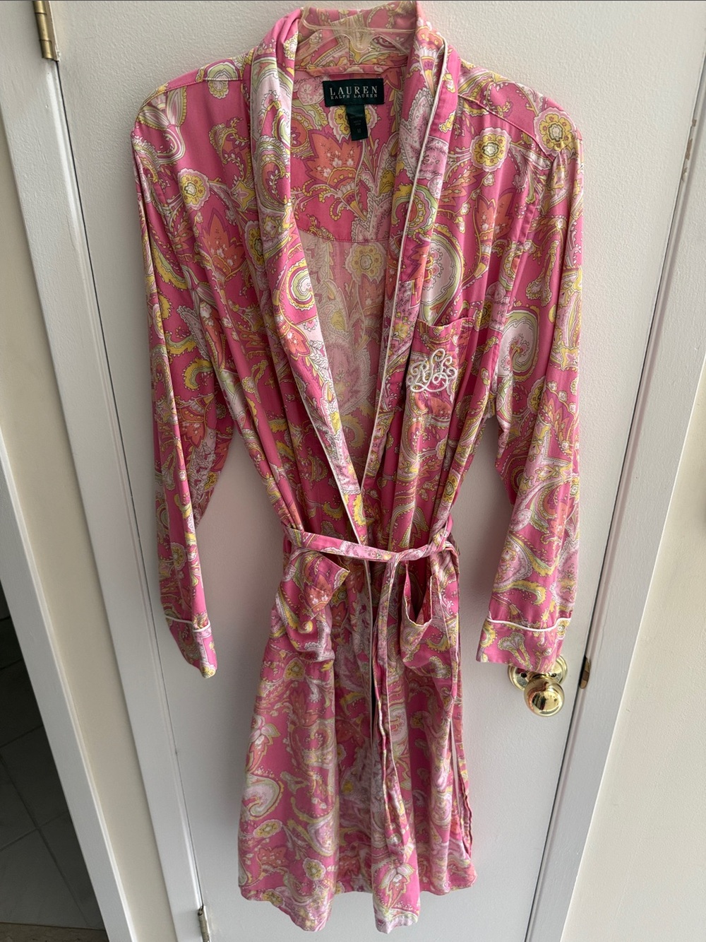 Lauren Ralph Lauren Pink Paisley Robe